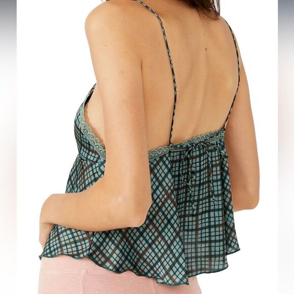 Free People Confidence Crop Camisole Green & Brown. Size XL. New with Tag (NWT) - Picture 4 of 14
